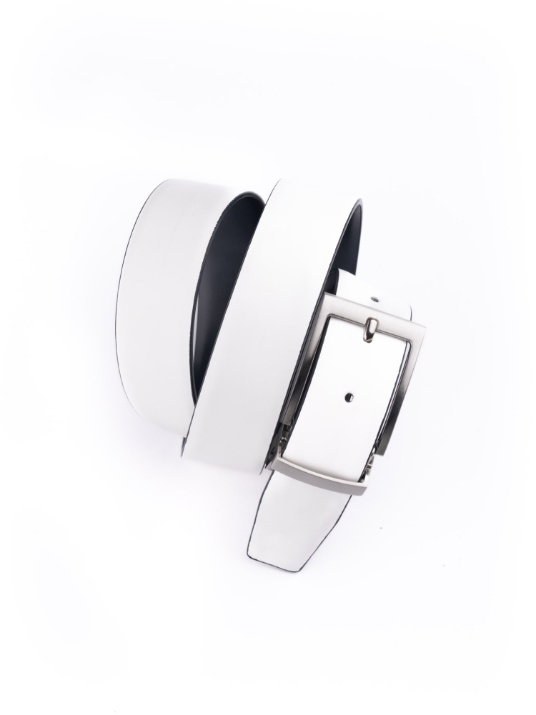 Cintura uomo in pelle spazzolata reversibile