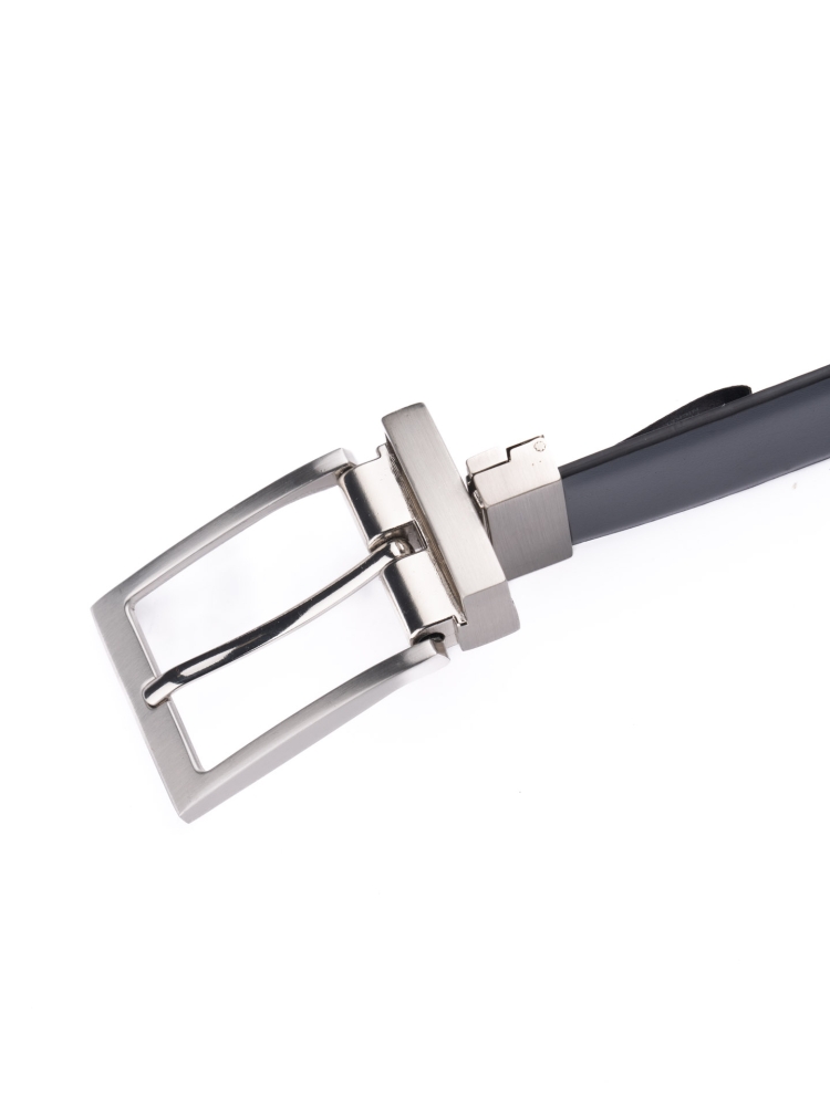 Cintura uomo in pelle spazzolata reversibile