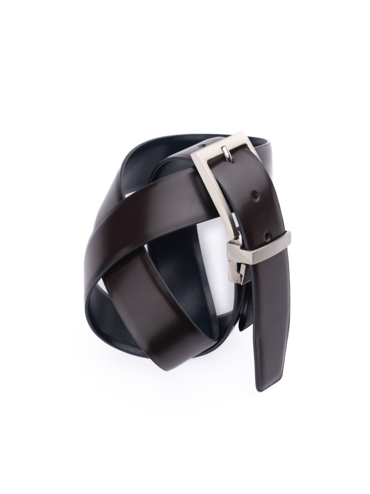 Cintura uomo in pelle spazzolata reversibile