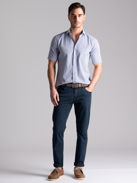 Camicia uomo regular rigata mezza manica 2