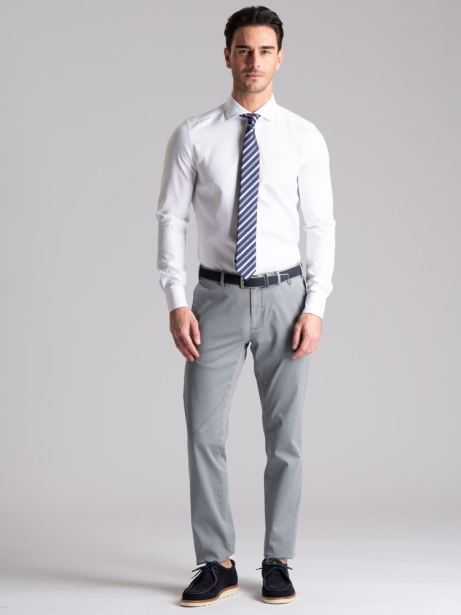 Camicia uomo bianca armaturata collo semi francese 2