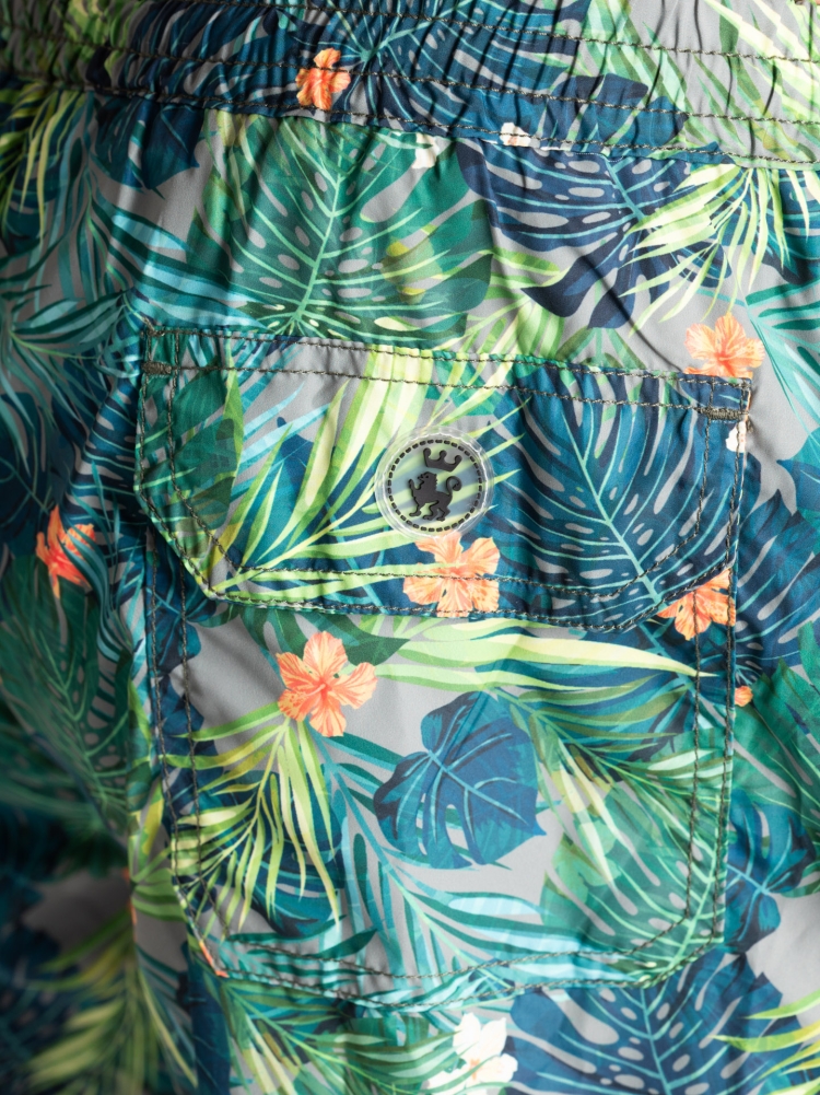 Costume da bagno uomo fantasia tropicale verde