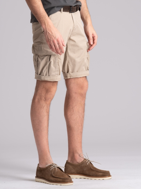 Bermuda uomo cargo in gabardina di cotone effetto old 2