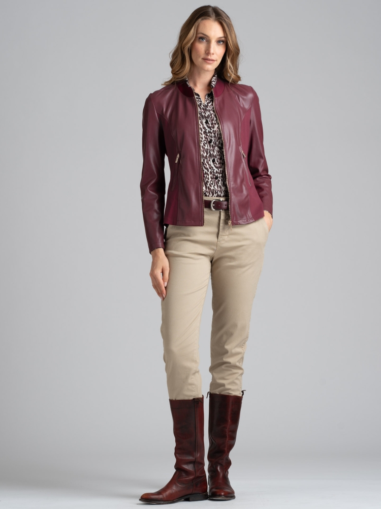 Giubbino donna in ecopelle con...