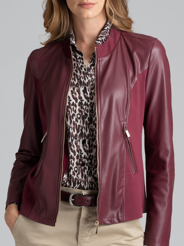 Giubbino donna in ecopelle con...