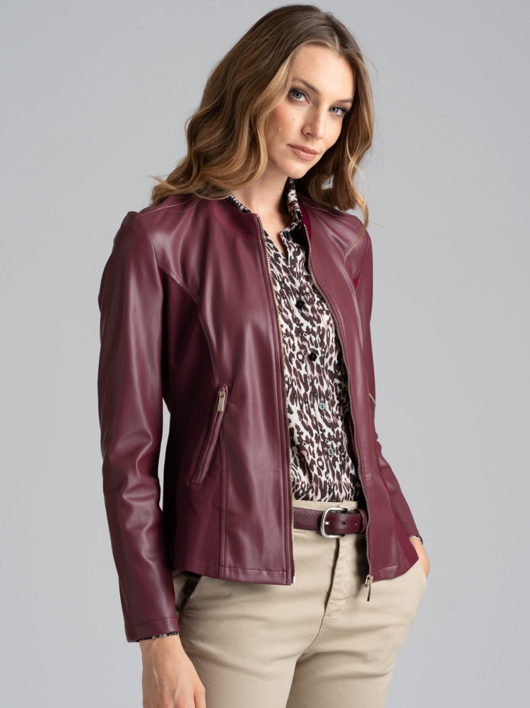 Giubbino donna in ecopelle con...