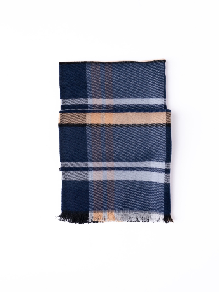 Sciarpa uomo in tessuto diagonale con...