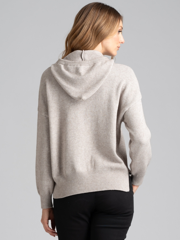 Maglia donna over con cappuccio