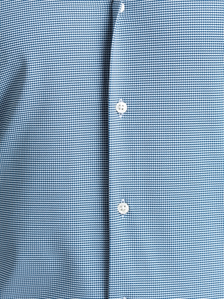 Camicia uomo TECNO armaturata blu e bianca con collo semi francese 2