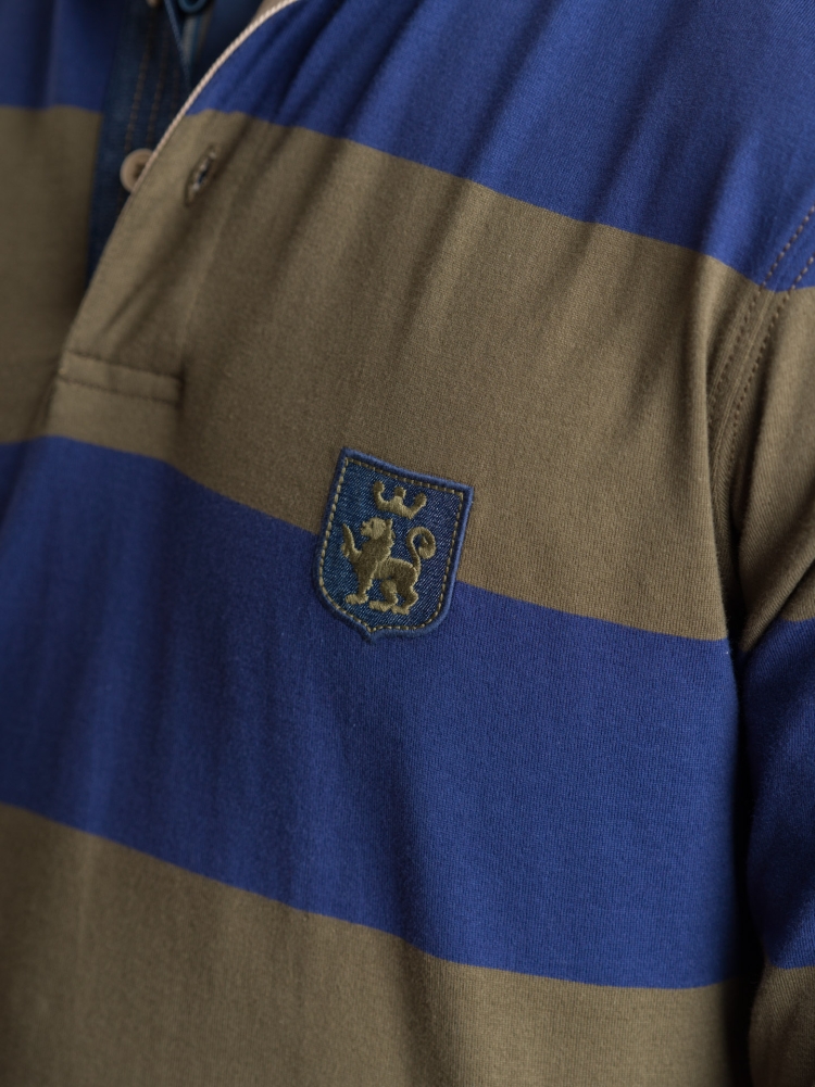 Polo uomo rigatore a manica lunga