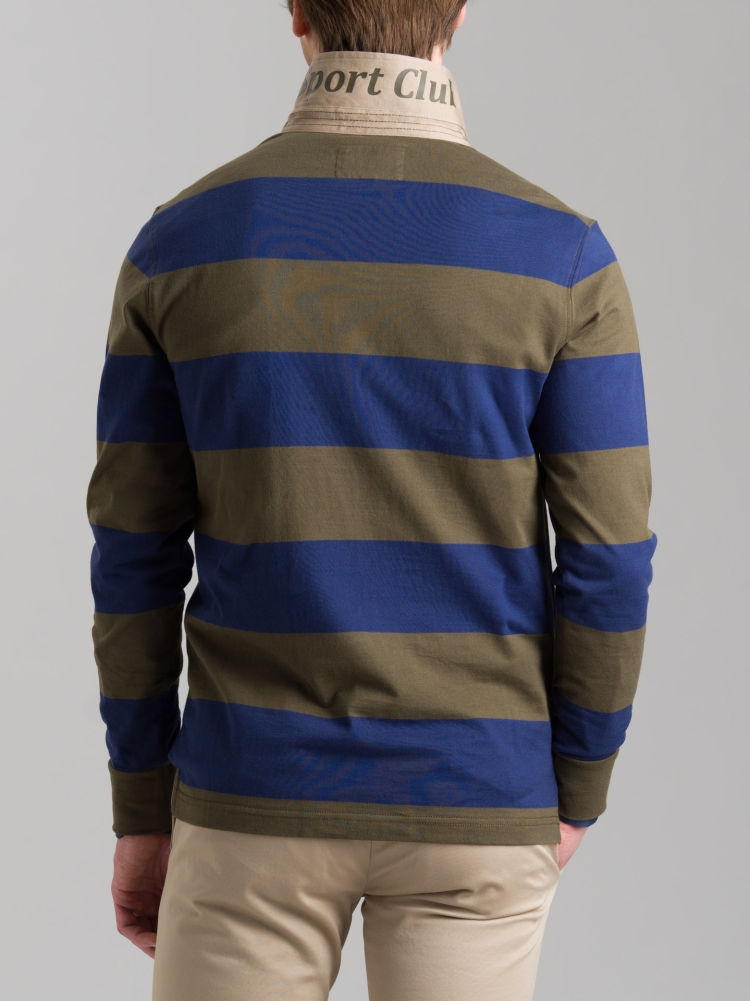 Polo uomo rigatore a manica lunga