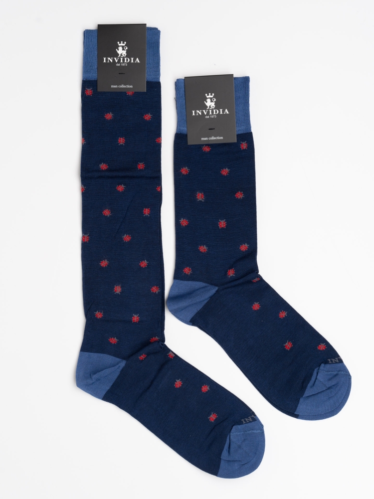 Calza uomo blu con fantasia...