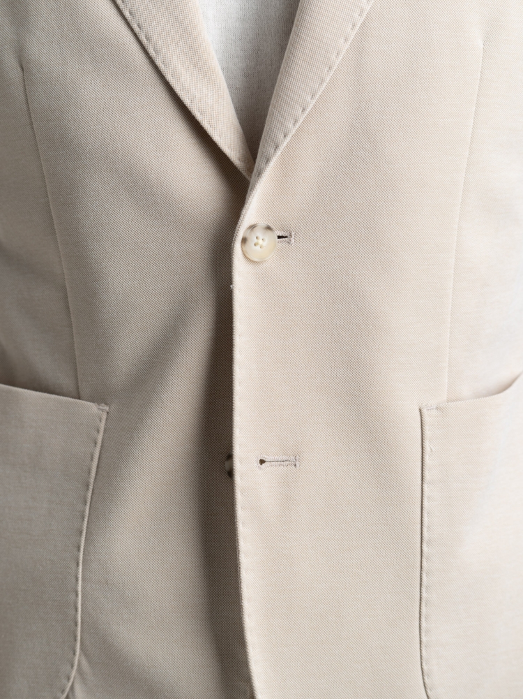 Giacca uomo sfoderata in piquet di cotone tinto filo