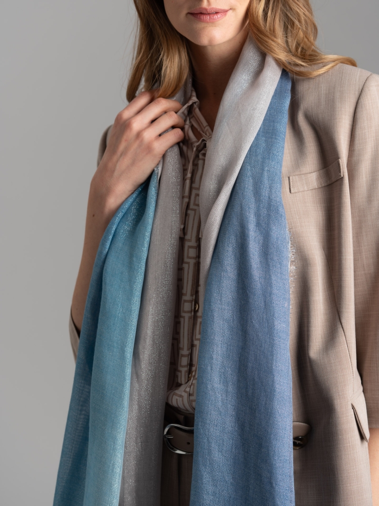 Sciarpa donna con stampa degradé effetto lurex