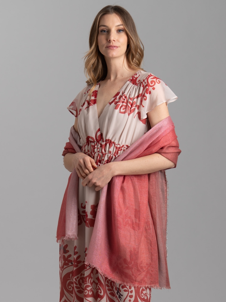 Sciarpa donna con stampa degradé effetto lurex