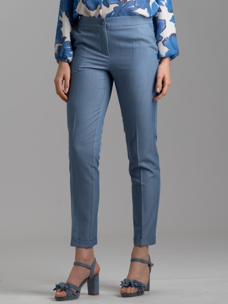 Pantalone donna a sigaretta effetto denim