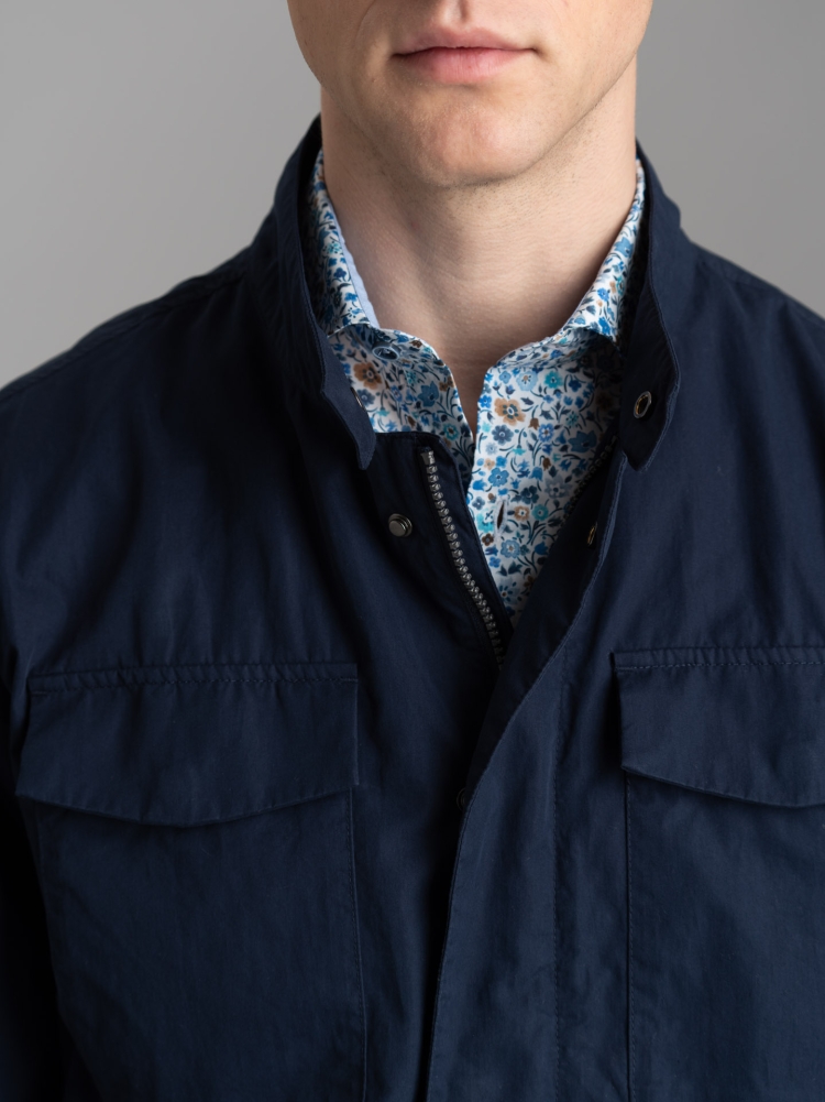 Giubbino uomo in nylon con tasche applicate