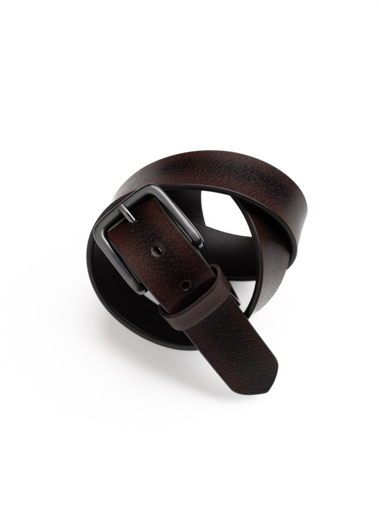 Cintura uomo in pelle liscia effetto vintage
