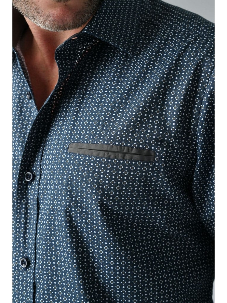 Camicia uomo fantasia in cotone popeline