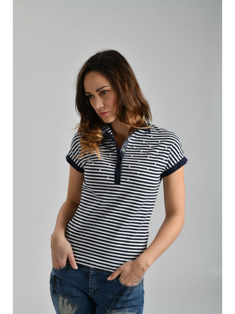 Polo donna rigata