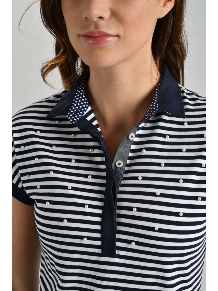 Polo donna rigata