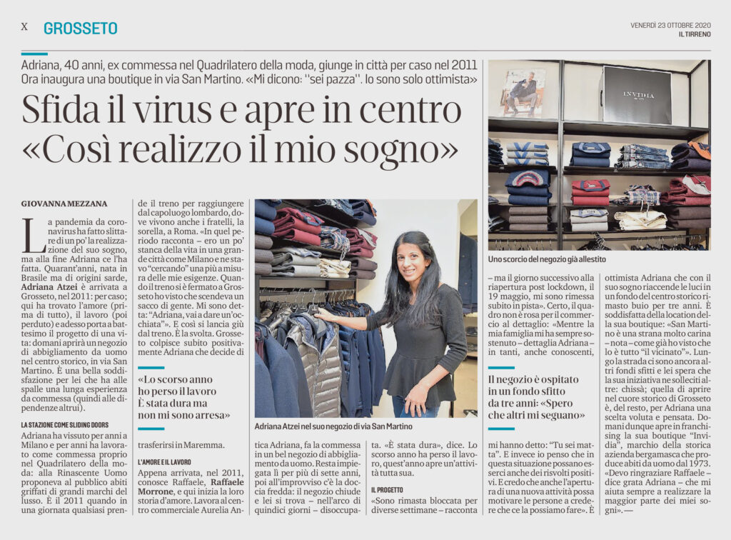 Negozio di abbigliamento in franchising INVIDIA 1973